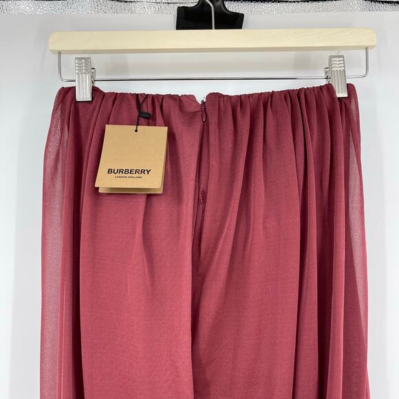 Burberry | Violet Dress in Deep Mulberry Strapless Draped Midi 0 w/ Tags - Picture 8 of 16